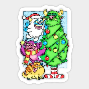 Monsters Christmas Sticker